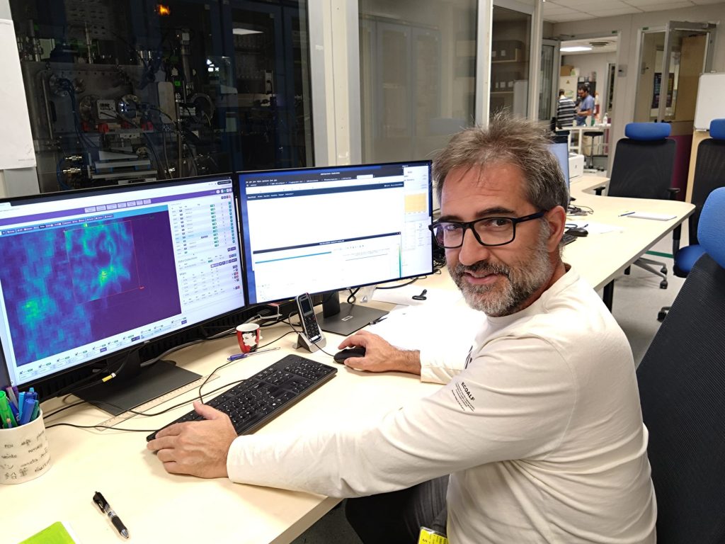 Enrique working at the European Synchrotron Radiation Facility (ESRF)