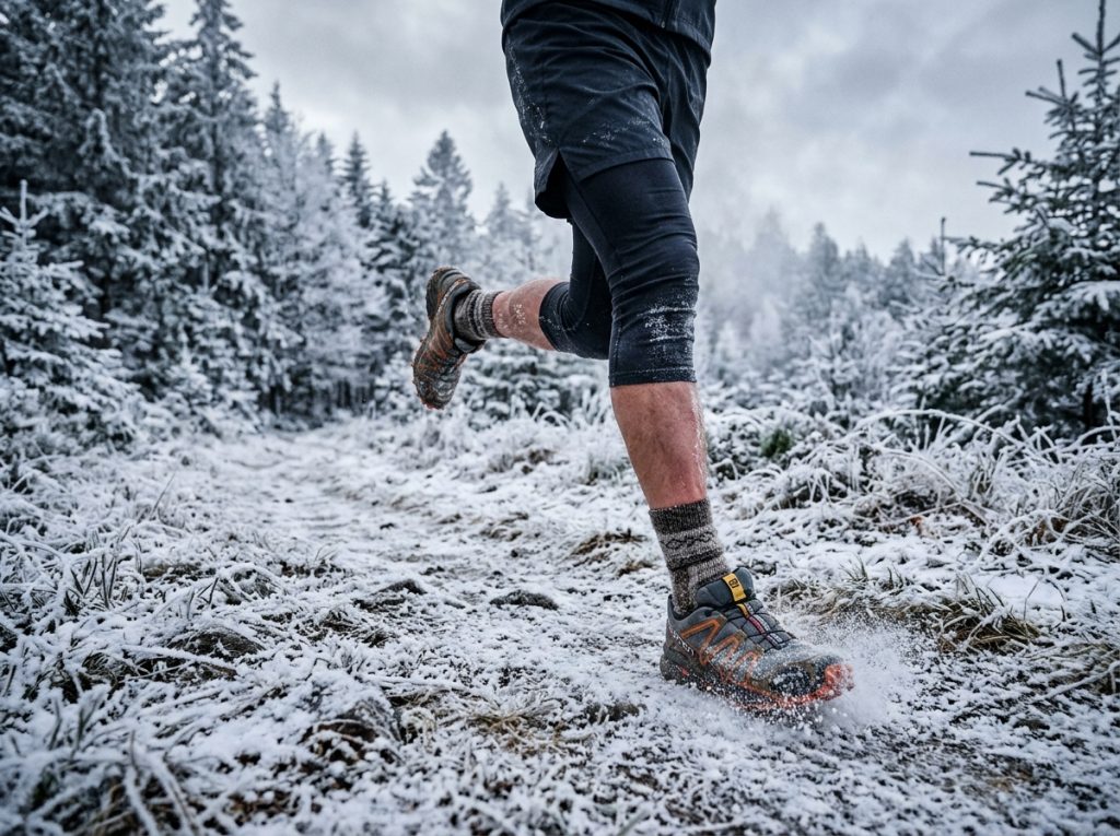 Persona corriendo en ambiente frío (imagen creada con IA)